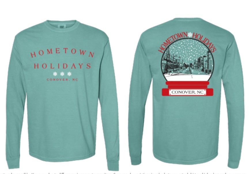 Hometown Holidays Comfort Colors® Long Sleeve Tee – Seafoam