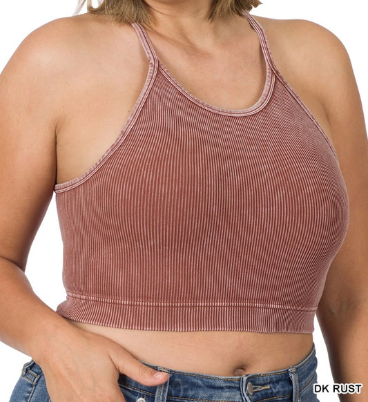 PLUS Vintage Wash Ribbed Seamless Cami Bralette