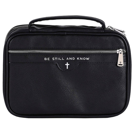 White Dove Bible Case Be Still Black XLarge
