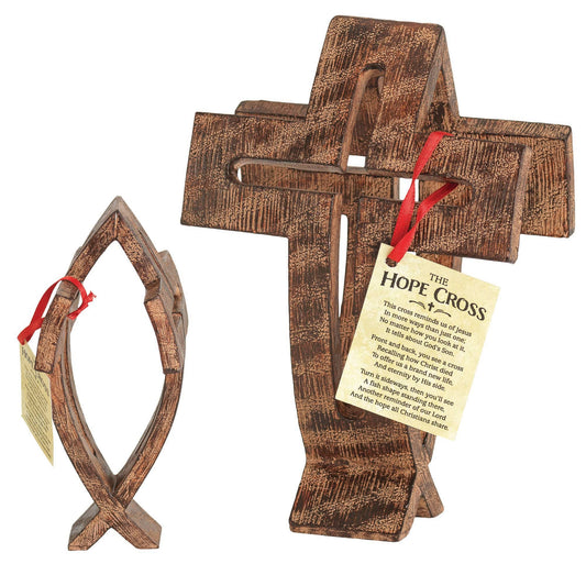 Figr Ttop the Hope Cross Rsn 6"H