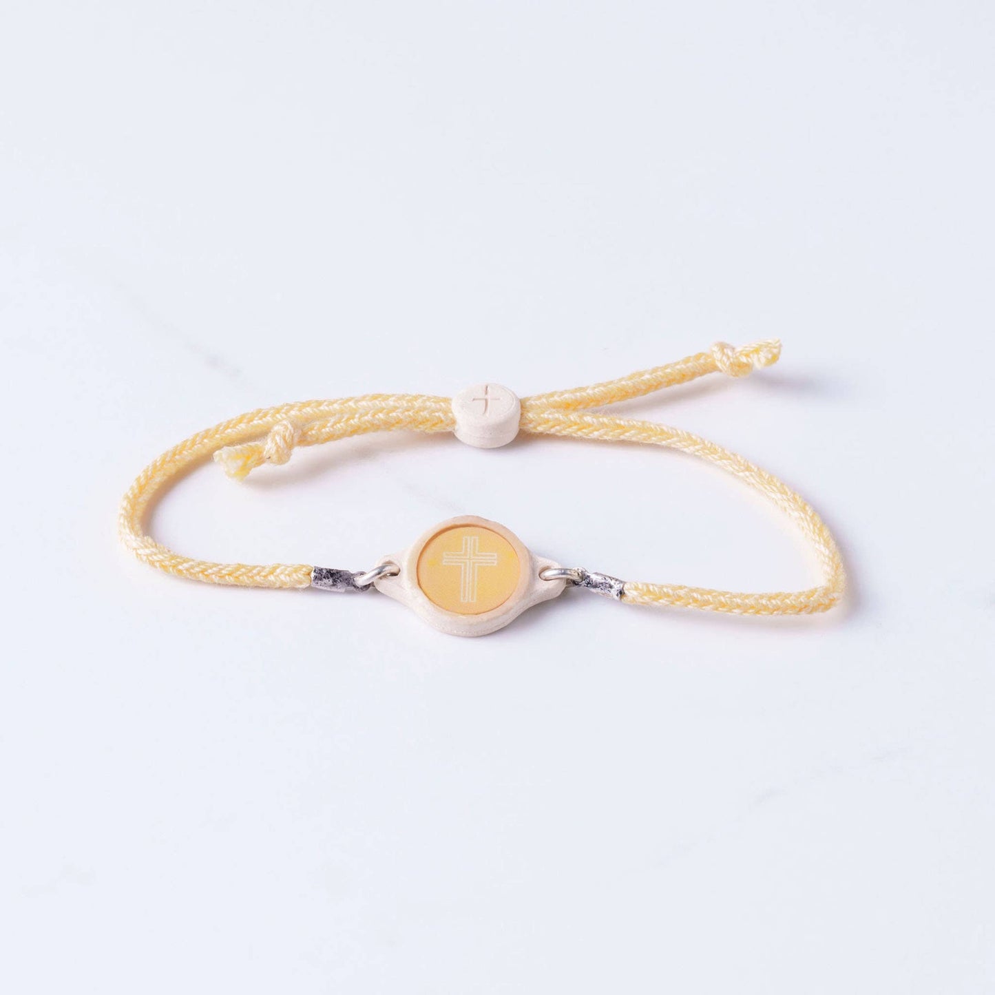 Tap To Pray™ - Survivor Series Handmade Bracelets: .999 Silver-Plated + Slate Cross