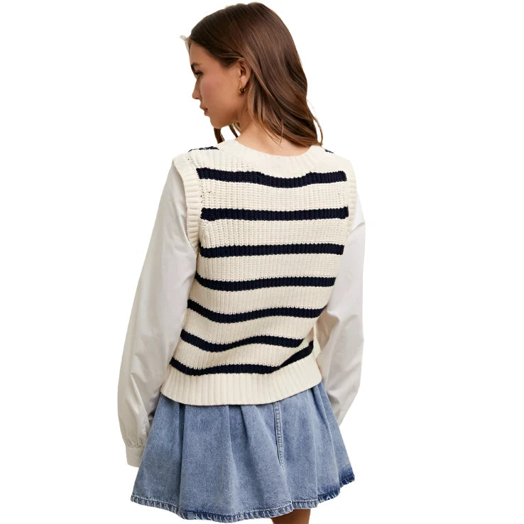 Twofer Sweater Vest Blouse