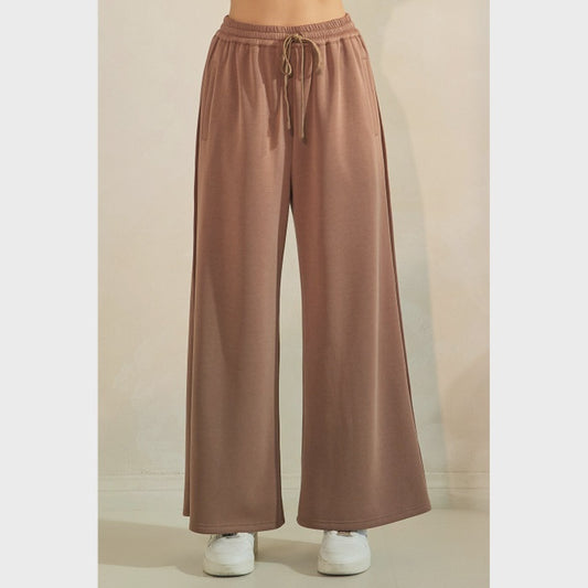 Cloud Knit Fleece Wide Leg Sweatpants – Ultra Soft & Lightweight Lounge Bottoms