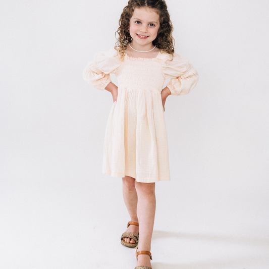 Muslin Puffed Sleeve Mommy & Me Dress - Child: 8-9Y