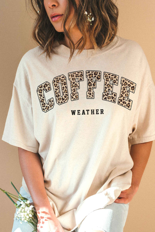 Leopard Coffee Weather Graphic Tee