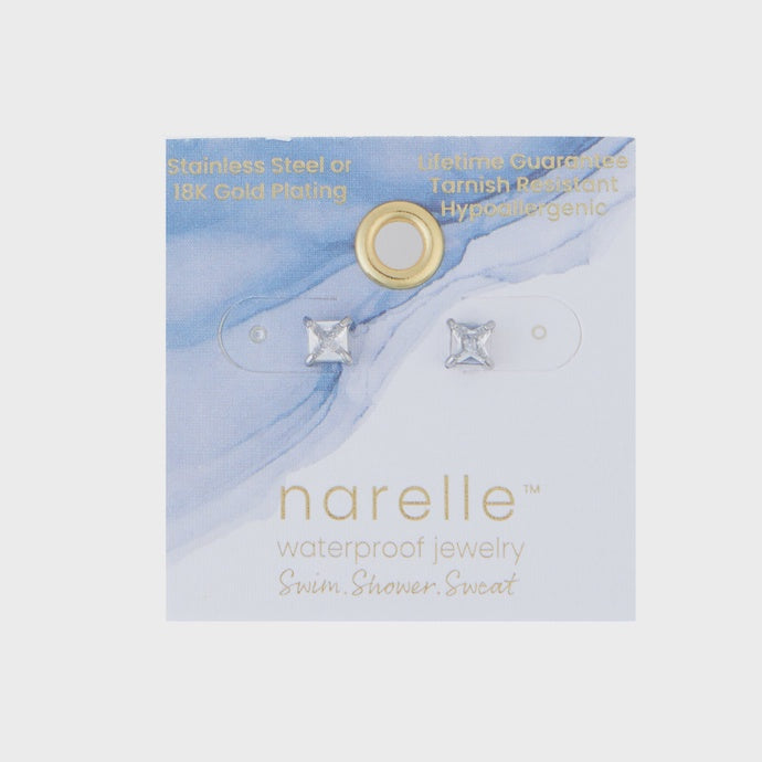 Narelle Waterproof 5mm Square Cubic Zirconia Stud