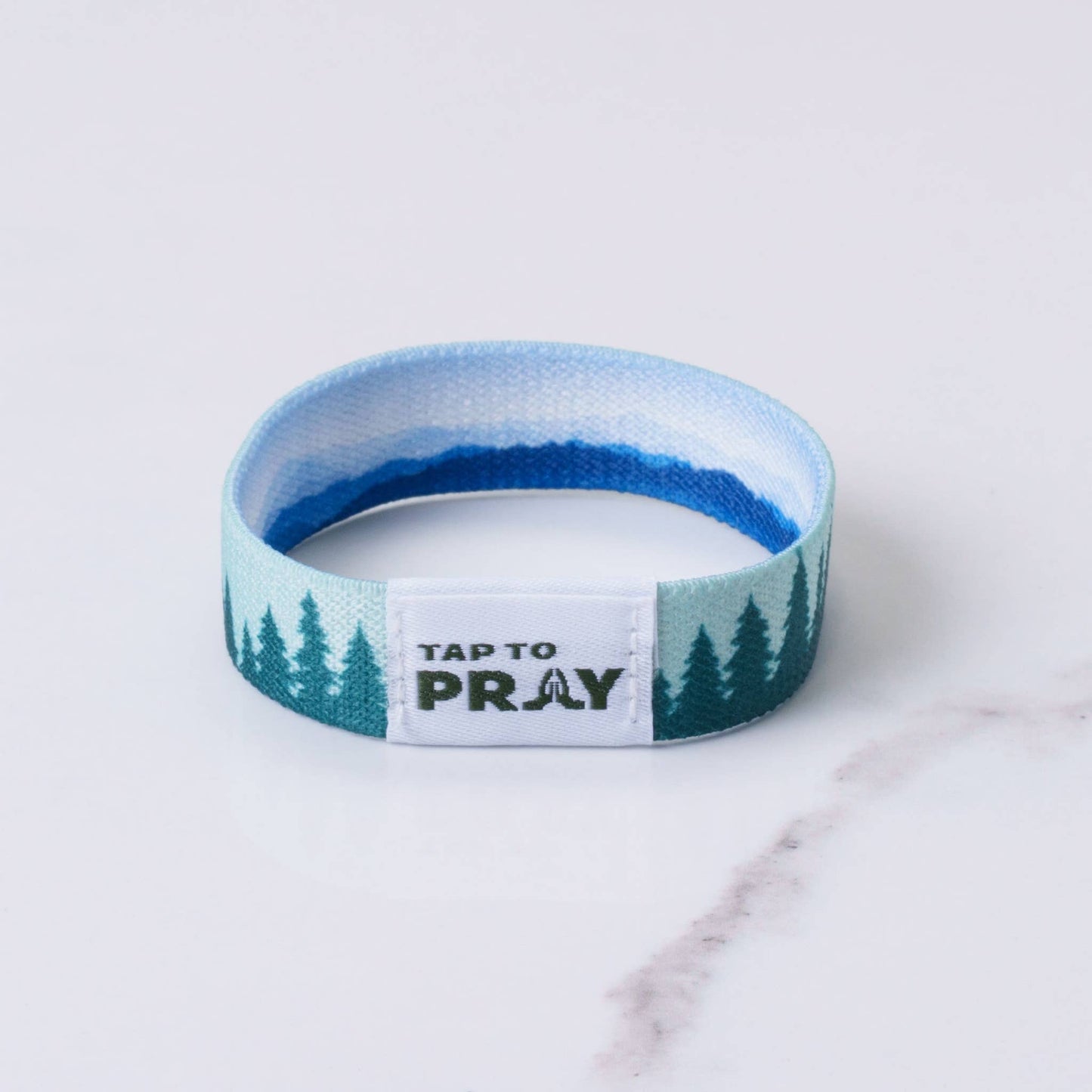 Tap To Pray™ Wristbands - Mountains & Forests: Medium / Blue Mountains & Green Forests