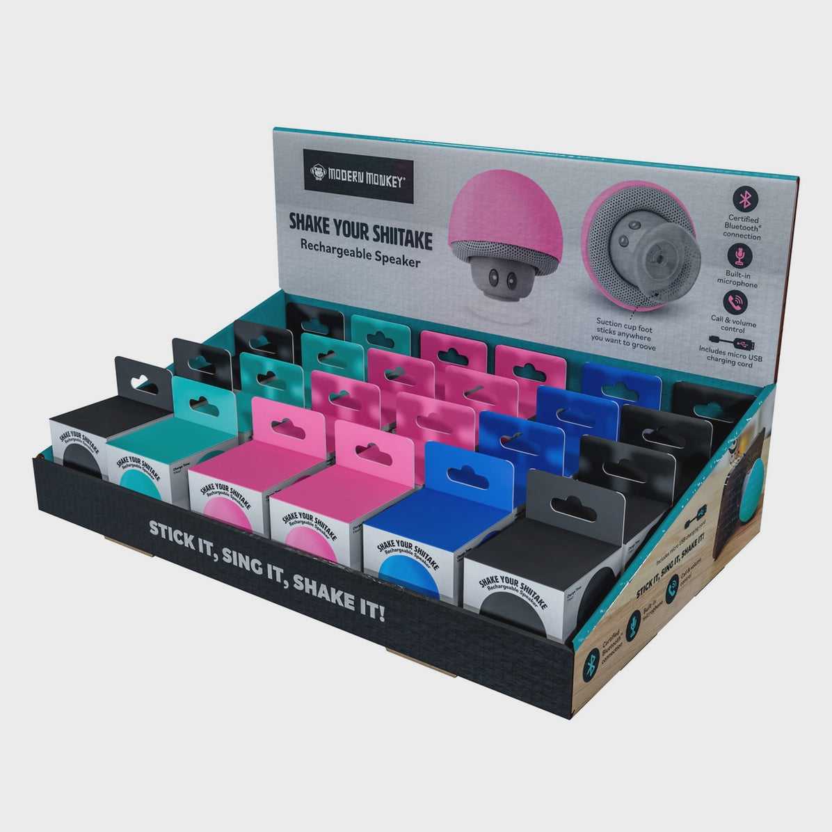 Modern Monkey® Shake Your Shiitake Mini Rechargeable Speaker