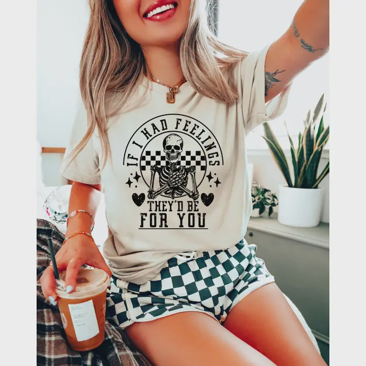 If I Had Feelings Checkered Tee