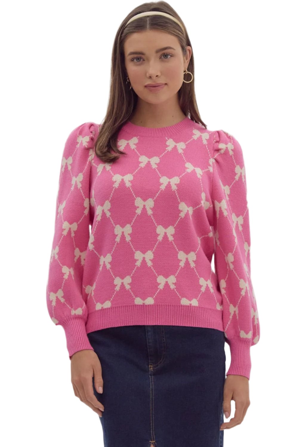 Sweetheart Bow Knit Sweater