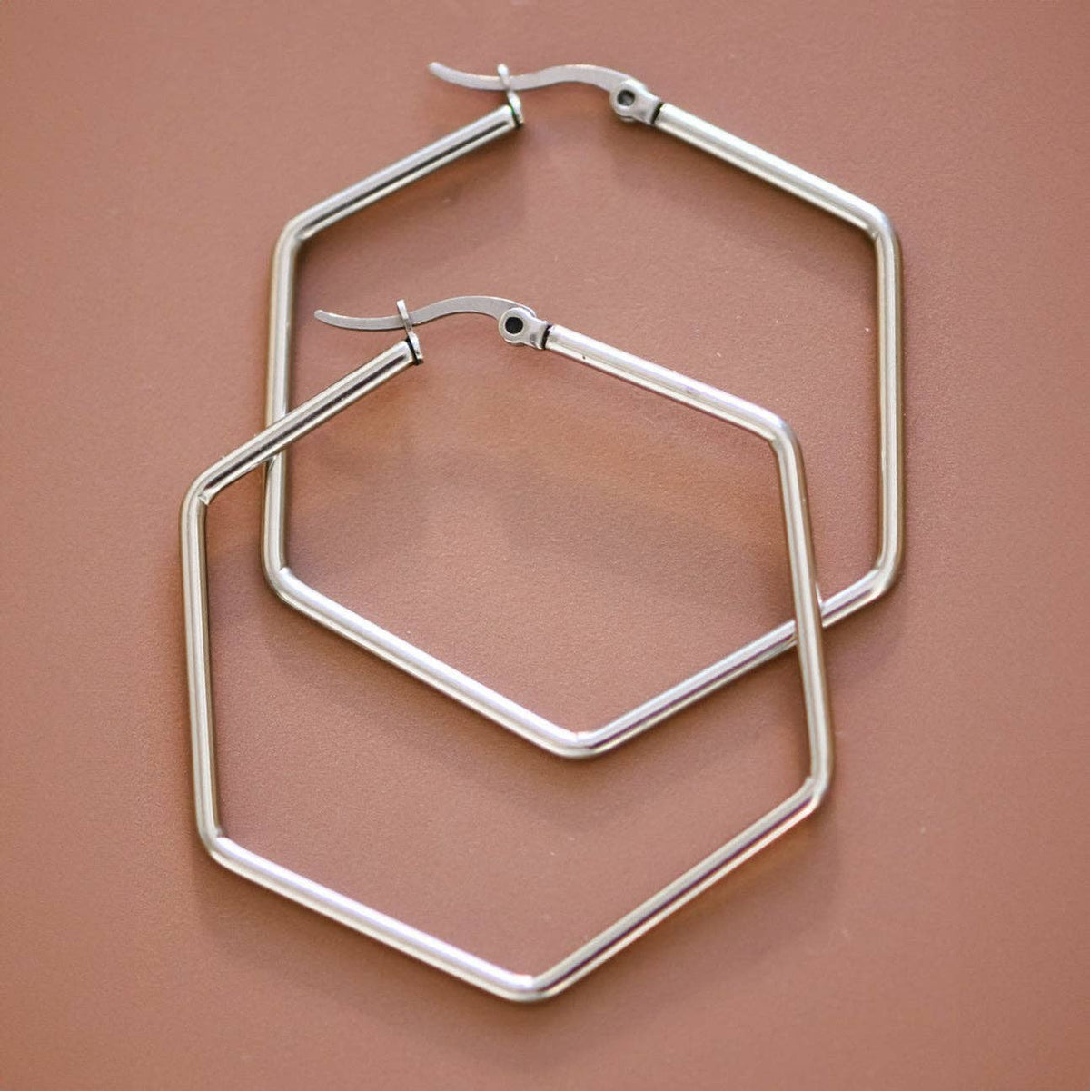 Tarnish-Resistant Waterproof Stainless Steel Hoop Earrings - 7150
