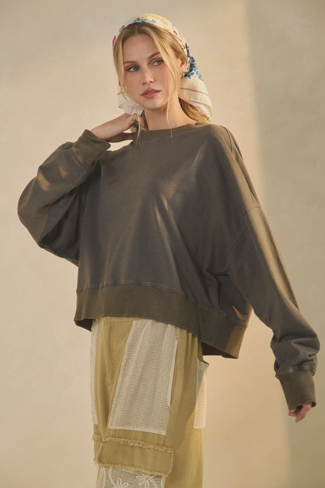 Oddi Acid Washed Sweatshirt – Washed Charcoal Grey