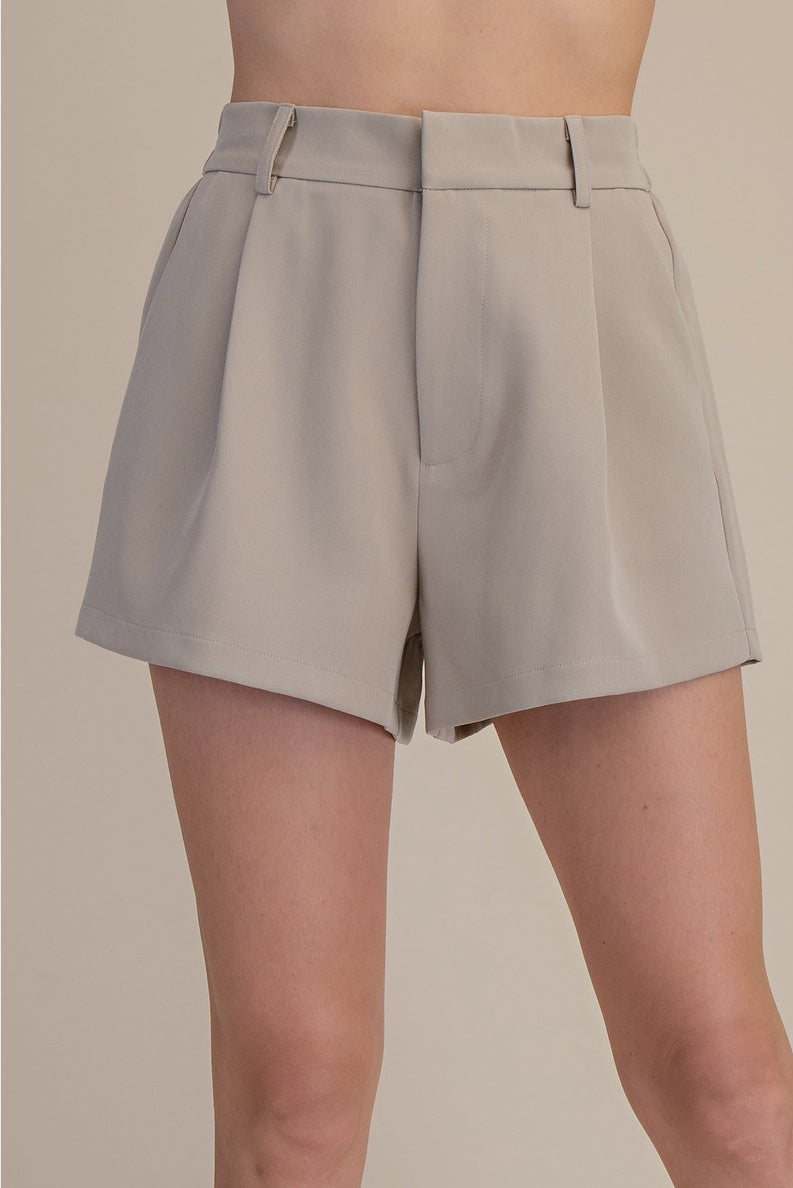 Glam High Waist Shorts – Taupe