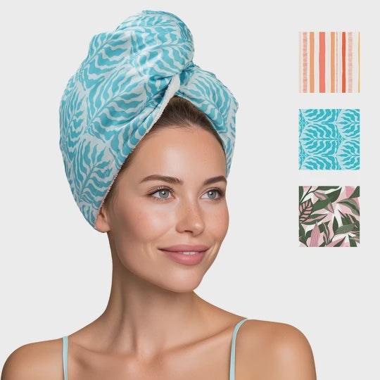 Lemon Lavender Mane Squeeze Reversible Satin Hair Towel