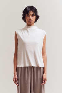 Ivory Drift Mock Neck Tank